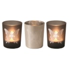 Black & Silver Butterfly Tealight Votive Holders Set3 Black & Silver Butterfly Tealight Votive Holders Set3