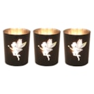 Black & Silver Fairy Tealight Votive Holders Set3 Black & Silver Fairy Tealight Votive Holders Set3