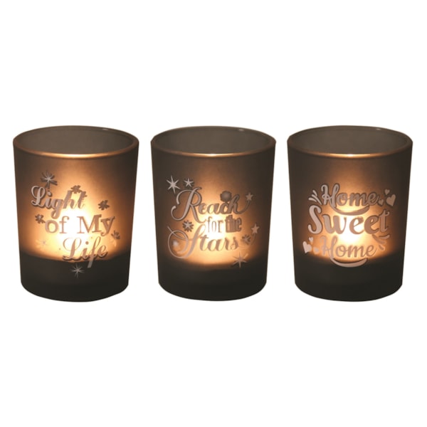 Black Sentiments Tealight Votive Holders Set3 Black Sentiments Tealight Votive Holders Set3