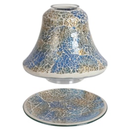 Jar Shade & Tray Set - Blue and Gold Crackle Jar Shade & Tray Set - Blue and Gold Crackle
