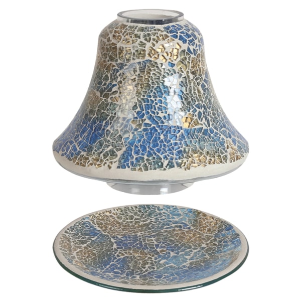 Jar Shade & Tray Set - Blue and Gold Crackle Jar Shade & Tray Set - Blue and Gold Crackle