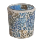 Blue and Gold Crackle Votive Holder Blue and Gold Crackle Votive Holder