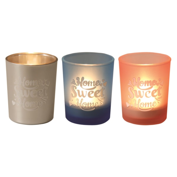 Home Sweet Home Tealight Votive Holders Set3 Home Sweet Home Tealight Votive Holders Set3