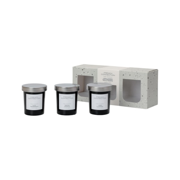 Black Collection Trio of Candle Set by French Connection 3x64g Black Collection Trio of Candle Set by French Connection 3x64g