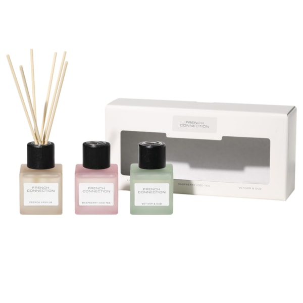 Square Range Reed Diffusers Set by French Connection 3 X 50ml