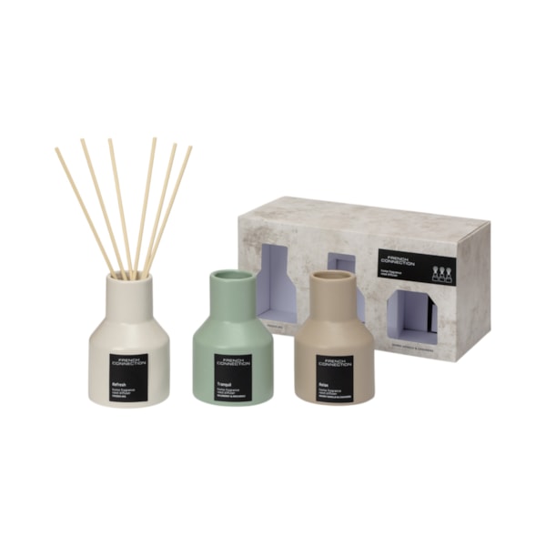 The Stone Collection Diffuser gift set by French Connection 3 x 100ml The Stone Collection Diffuser gift set by French Connection 3 x 100ml