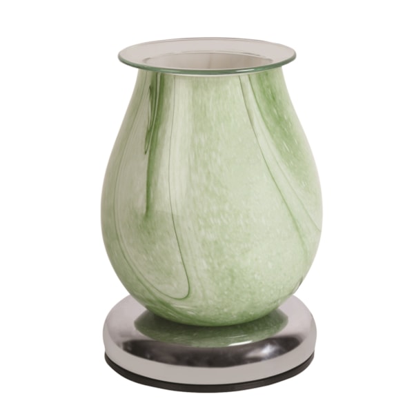 Electric Wax Melter Touch - Green Swirl Oval 16cm Electric Wax Melter Touch - Green Swirl Oval 16cm