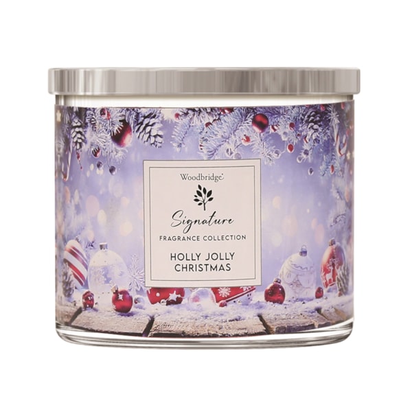Holly Jolly Wax Tumbler Candle Jar by Woodbridge 410g Holly Jolly Wax Tumbler Candle Jar by Woodbridge 410g