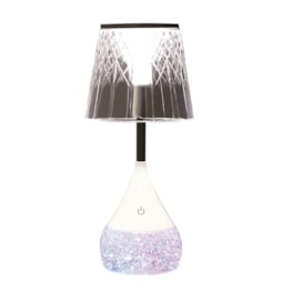 Etched Shade LED Colour Changing Glitter Lamp 13 x 28cm Etched Shade LED Colour Changing Glitter Lamp 13 x 28cm