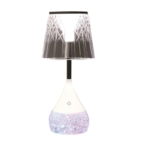 Etched Shade LED Colour Changing Glitter Lamp 13 x 28cm Etched Shade LED Colour Changing Glitter Lamp 13 x 28cm
