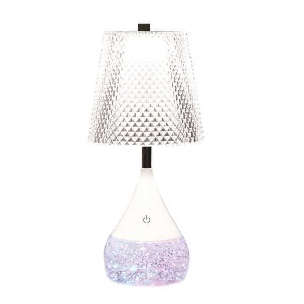 Diamond Shade LED Colour Changing Glitter Lamp 13 x 28cm Diamond Shade LED Colour Changing Glitter Lamp 13 x 28cm