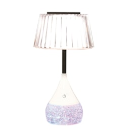 Pleated Shade LED Colour Changing Glitter Lamp 15 x 28cm Pleated Shade LED Colour Changing Glitter Lamp 15 x 28cm