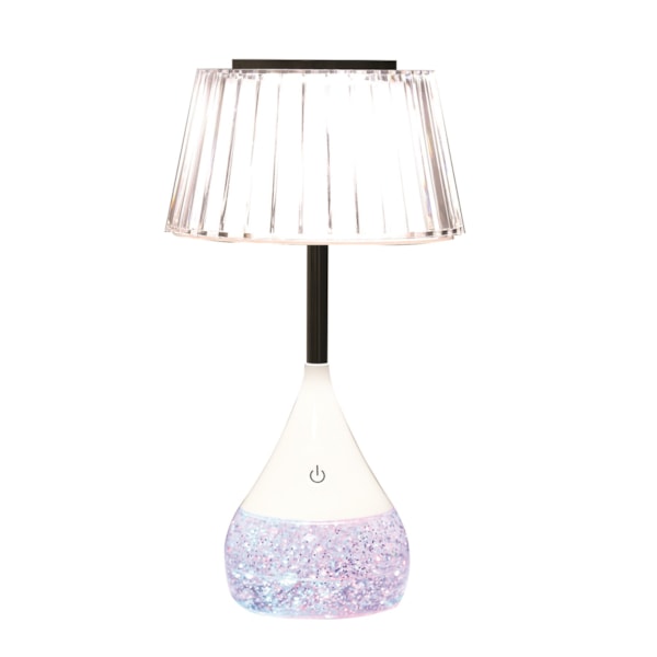 Pleated Shade LED Colour Changing Glitter Lamp 15 x 28cm Pleated Shade LED Colour Changing Glitter Lamp 15 x 28cm