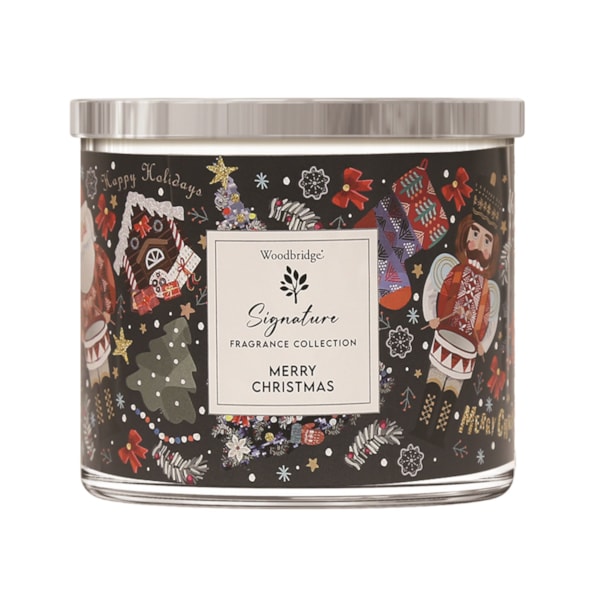 Merry Christmas Wax Tumbler Candle Jar by Woodbridge 410g Merry Christmas Wax Tumbler Candle Jar by Woodbridge 410g