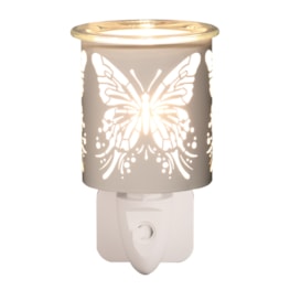 Wax Melter Plug In - White & Gold Silhouette Butterfly 13cm Wax Melter Plug In - White & Gold Silhouette Butterfly 13cm