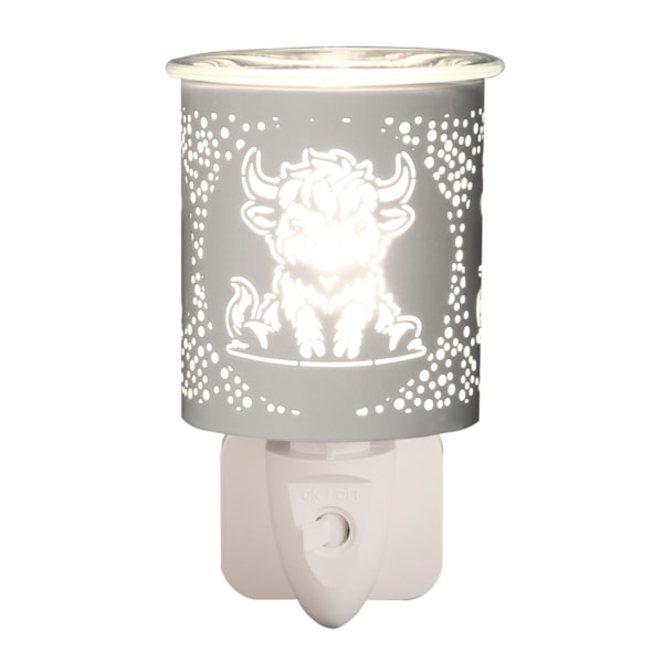 Wax Melter Plug In - White & Gold Silhouette Highland 13cm Wax Melter Plug In - White & Gold Silhouette Highland 13cm
