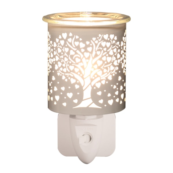 Wax Melter Plug In - White & Gold Silhouette Heart Tree 13cm Wax Melter Plug In - White & Gold Silhouette Heart Tree 13cm
