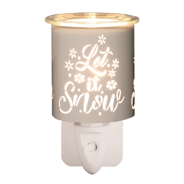 Wax Melter Plug In - White & Gold Silhouette Let it 13cm Wax Melter Plug In - White & Gold Silhouette Let it 13cm