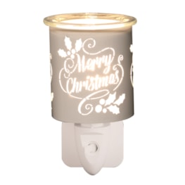 Wax Melter Plug In - White & Gold Silhouette Merry 13cm Wax Melter Plug In - White & Gold Silhouette Merry 13cm