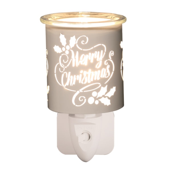Wax Melter Plug In - White & Gold Silhouette Merry 13cm Wax Melter Plug In - White & Gold Silhouette Merry 13cm