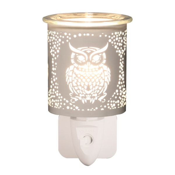 Wax Melter Plug In - White & Gold Silhouette Owl 13cm Wax Melter Plug In - White & Gold Silhouette Owl 13cm
