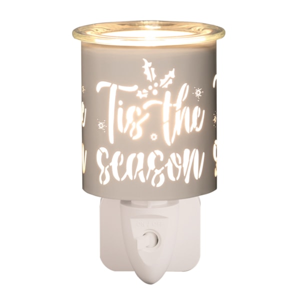 Wax Melter Plug In - White & Gold Silhouette Tis the 13cm Wax Melter Plug In - White & Gold Silhouette Tis the 13cm