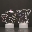 Unicorn and Elephant 2 in 1 Acrylic Lamp 21cm Unicorn and Elephant 2 in 1 Acrylic Lamp 21cm