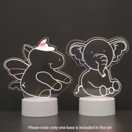 Unicorn and Elephant 2 in 1 Acrylic Lamp 21cm Unicorn and Elephant 2 in 1 Acrylic Lamp 21cm