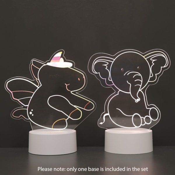 Unicorn and Elephant 2 in 1 Acrylic Lamp 21cm Unicorn and Elephant 2 in 1 Acrylic Lamp 21cm