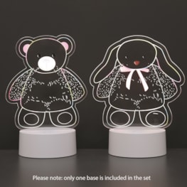 Teddy Bear and Rabbit 2 in 1 Acrylic Lamp 21cm Teddy Bear and Rabbit 2 in 1 Acrylic Lamp 21cm