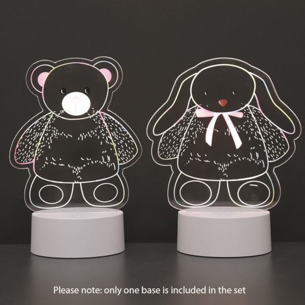 Teddy Bear and Rabbit 2 in 1 Acrylic Lamp 21cm Teddy Bear and Rabbit 2 in 1 Acrylic Lamp 21cm