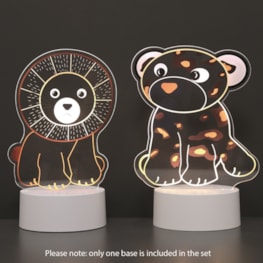 Lion and Leopard 2 in 1 Acrylic Lamp 21cm Lion and Leopard 2 in 1 Acrylic Lamp 21cm