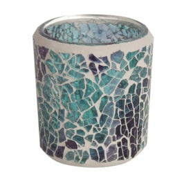 Teal Crackle Votive Holder Teal Crackle Votive Holder