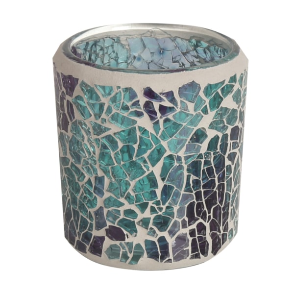 Teal Crackle Votive Holder Teal Crackle Votive Holder