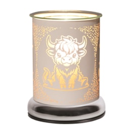 Electric Wax Melter Touch - White Silhouette Highland Cow 17cm Electric Wax Melter Touch - White Silhouette Highland Cow 17cm