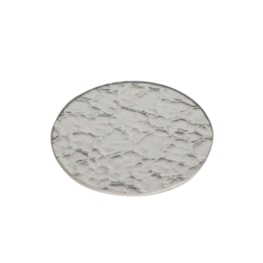 Candle Plate - Textured Silver Glass Candle Plate - Textured Silver Glass