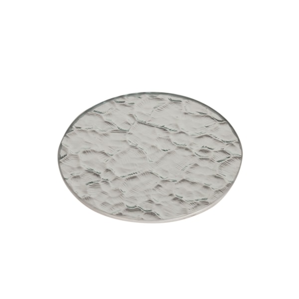 Candle Plate - Textured Silver Glass 15cm Candle Plate - Textured Silver Glass 15cm