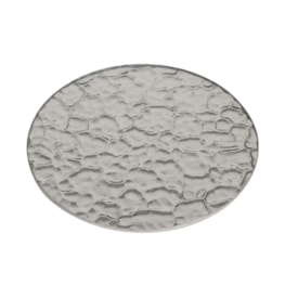 Candle Plate - Textured Silver Glass Candle Plate - Textured Silver Glass