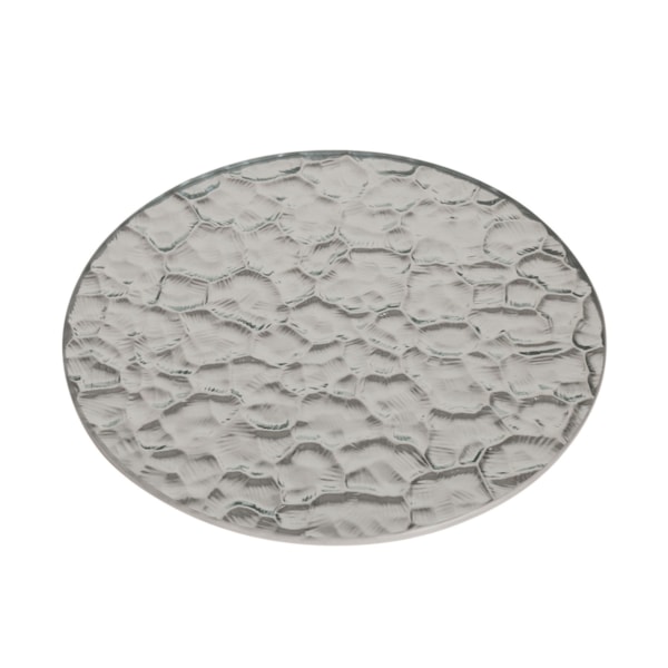 Candle Plate - Textured Silver Glass 20cm Candle Plate - Textured Silver Glass 20cm