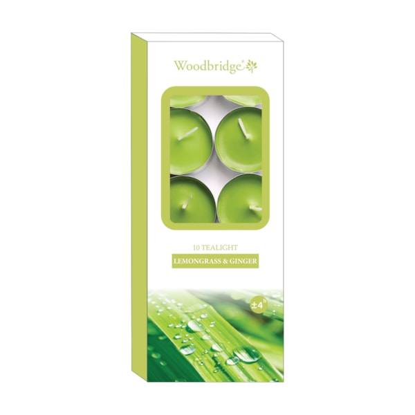 Pack 10 Tealights Lemongrass & Ginger by Woodbridge Pack 10 Tealights Lemongrass & Ginger by Woodbridge