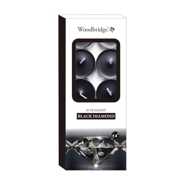 Pack 10 Tealights Black Diamond by Woodbridge Pack 10 Tealights Black Diamond by Woodbridge