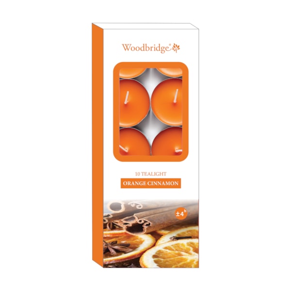 Pack 10 Tealights Orange Cinnamon by Woodbridge Pack 10 Tealights Orange Cinnamon by Woodbridge