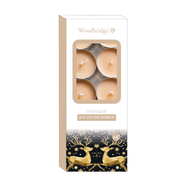 Pack 10 Tealights Joy to the World by Woodbridge Pack 10 Tealights Joy to the World by Woodbridge