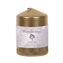 Gold Metallic Unscented Pillar Candle 10x7cm Gold Metallic Unscented Pillar Candle 10x7cm