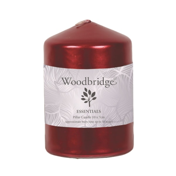 Red Metallic Unscented Pillar Candle 10x7cm Red Metallic Unscented Pillar Candle 10x7cm