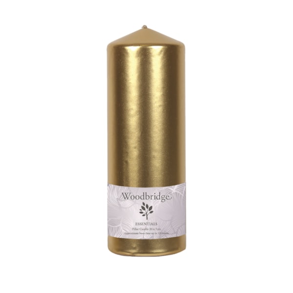 Gold Metallic Unscented Pillar Candle 20x7cm Gold Metallic Unscented Pillar Candle 20x7cm
