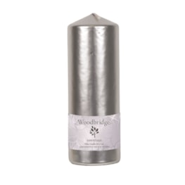 Silver Metallic Unscented Pillar Candle 20x7cm Silver Metallic Unscented Pillar Candle 20x7cm