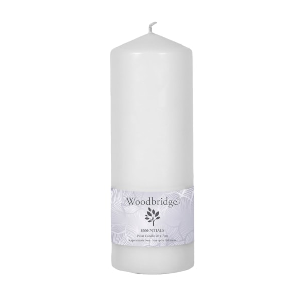 White Unscented Pillar Candle 20x7cm White Unscented Pillar Candle 20x7cm