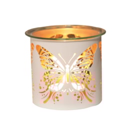 Tealight Wax Melter and Candle Holder - White & Gold Silhouette Melter Butterfly Tealight Wax Melter and Candle Holder - White & Gold Silhouette Melter Butterfly