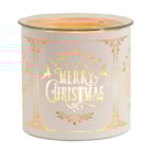 Tealight Wax Melter and Candle Holder - White Silhouette Merry Christmas Tealight Wax Melter and Candle Holder - White Silhouette Merry Christmas